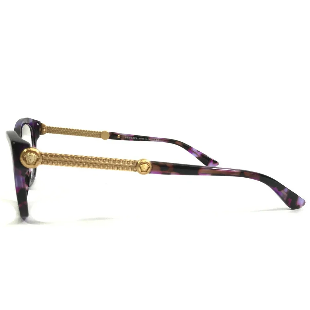 Versace Eyeglasses Frames MOD.3214 5152 Purple Tortoise Gold Cat Eye 52-16-140